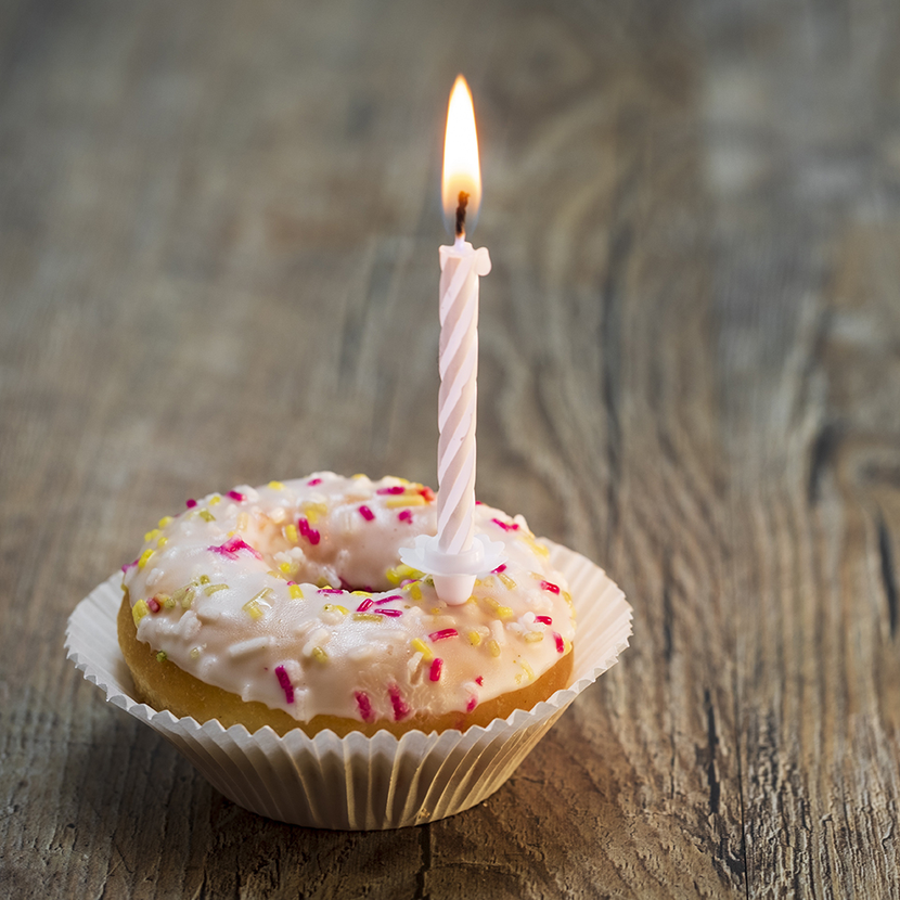 cupcake with a birthday candle